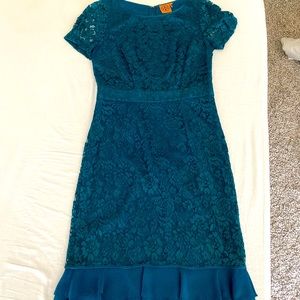 Tory Burch    Teal lace dress Size 10